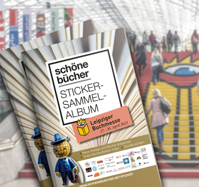 Schöne Bücher Sticker-Sammel-Album zur Leipziger Buchmesse 2023